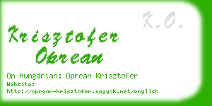 krisztofer oprean business card